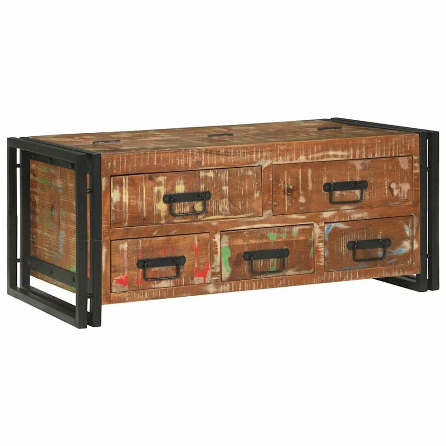 vidaXL Salontafel Bruin 90 x 50 x 38 cm massief gerecycled hout afbeelding 1