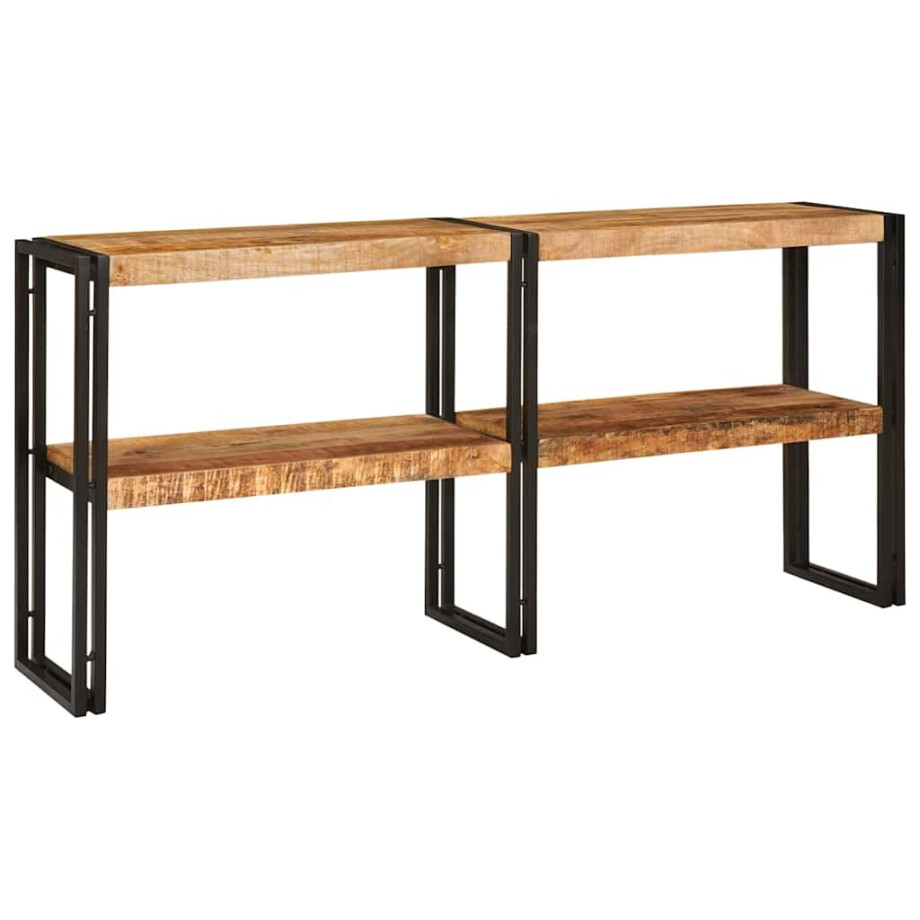vidaXL Wandtafel met plank Bruin 160 x 33 x 75 cm Massief Mango Hout afbeelding 1