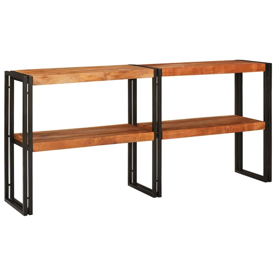 vidaXL Wandtafel met plank Bruin 160 x 33 x 75 cm Massief Acaciahout afbeelding 1