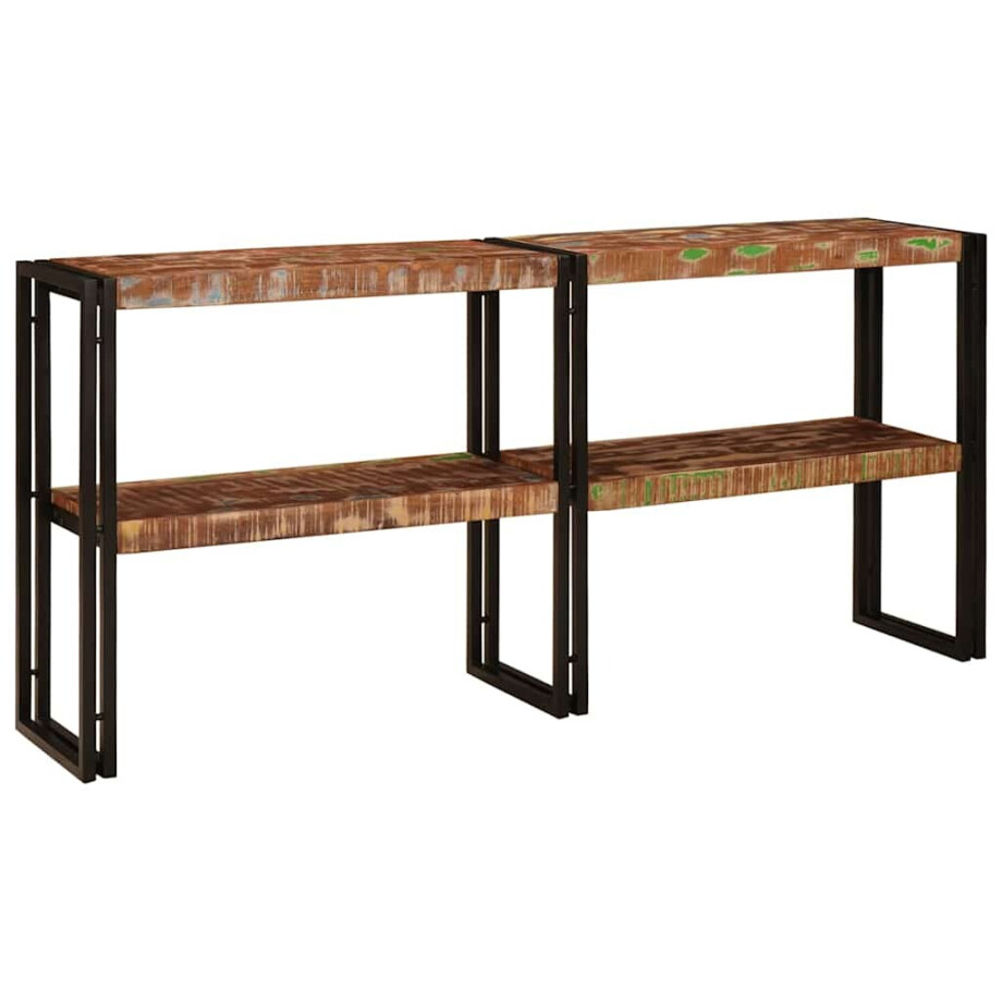 vidaXL Wandtafel Multikleur 160 x 33 x 75 cm Massief Gerecycled Hout vidaXL Wandtafel Multikleur 160 x 33 x 75 cm Massief Gerecycled Hout afbeelding 1