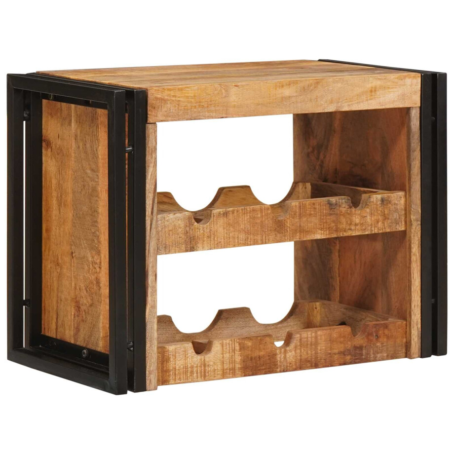 vidaXL Wijnrek Bruin 60 x 45 x 33 cm Massief Ruw Mango Hout vidaXL Wijnrek Bruin 60 x 45 x 33 cm Massief Ruw Mango Hout afbeelding 1
