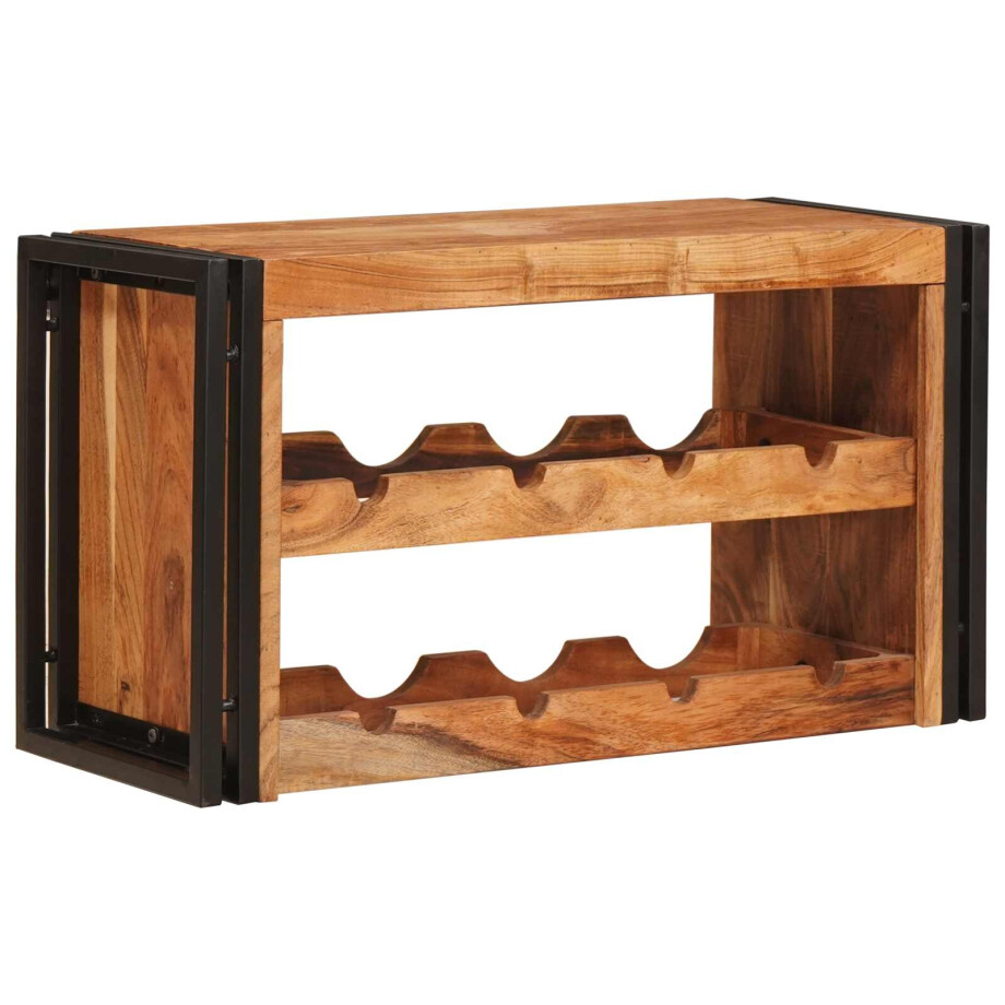 vidaXL Wijnrek Bruin 80 x 45 x 33 cm Massief Acaciahout vidaXL Wijnrek Bruin 80 x 45 x 33 cm Massief Acaciahout afbeelding 1