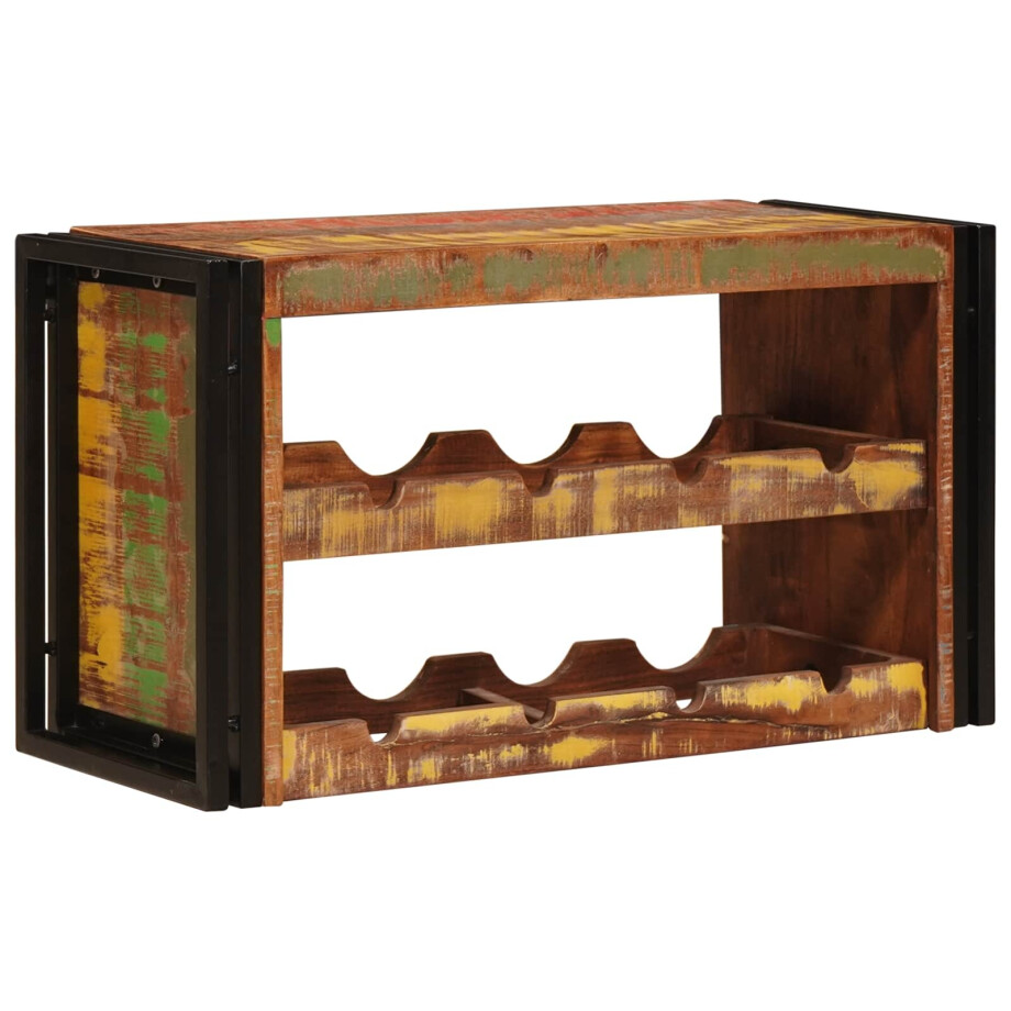 vidaXL Wijnrek Bruin 80 x 45 x 33 cm Massief gerecycled hout vidaXL Wijnrek Bruin 80 x 45 x 33 cm Massief gerecycled hout afbeelding 1