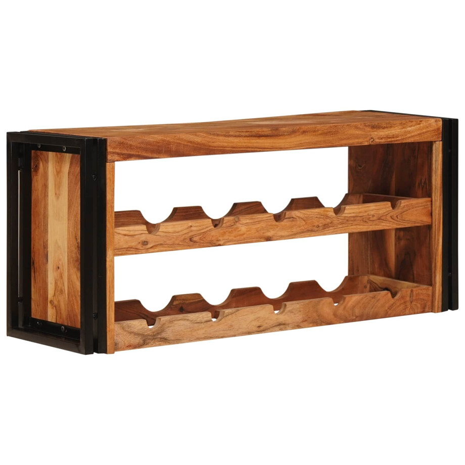 vidaXL Wijnrek Bruin 100 x 45 x 33 cm Massief Acaciahout vidaXL Wijnrek Bruin 100 x 45 x 33 cm Massief Acaciahout afbeelding 1