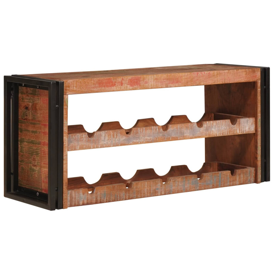 vidaXL Wijnrek Bruin 100 x 45 x 33 cm Massief gerecycled hout vidaXL Wijnrek Bruin 100 x 45 x 33 cm Massief gerecycled hout afbeelding 1
