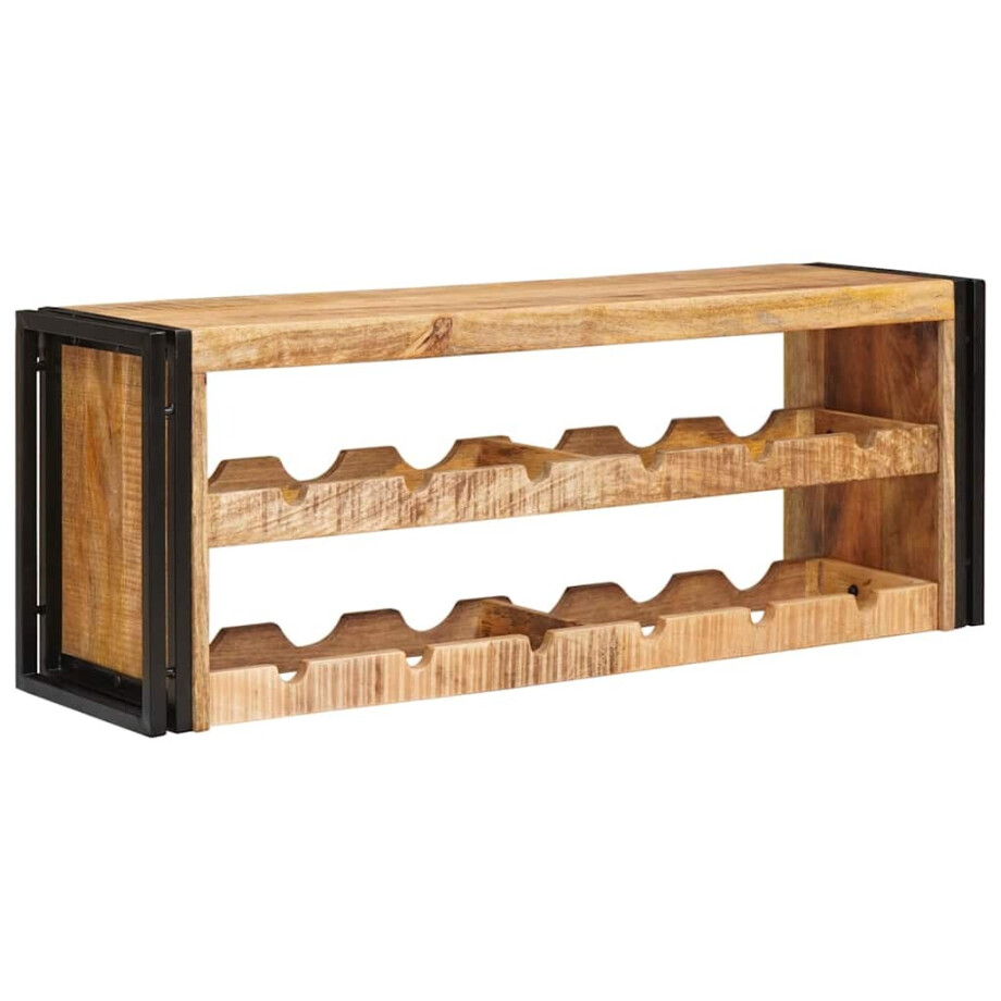 vidaXL Wijnrek Bruin 100 x 45 x 33 cm Massief Ruw Mango Hout vidaXL Wijnrek Bruin 100 x 45 x 33 cm Massief Ruw Mango Hout afbeelding 1
