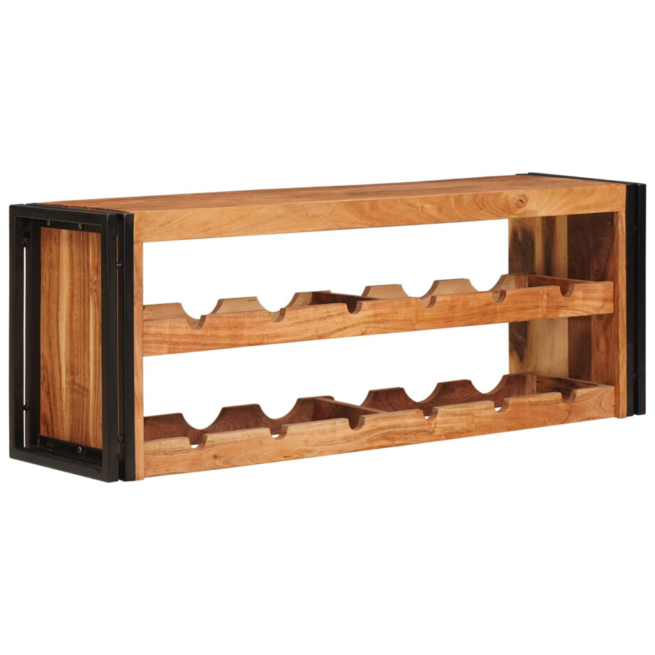 vidaXL Wijnrek Bruin 120 x 45 x 33 cm Massief Acaciahout afbeelding 1