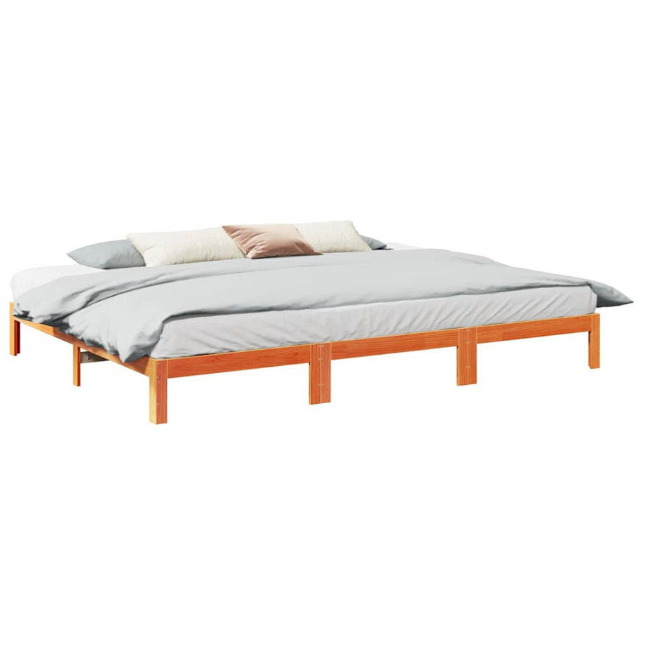 vidaXL Bedframe zonder matras 240x200 cm massief grenenhout wasbruin afbeelding 1