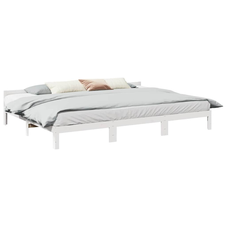 vidaXL Bedframe Family zonder matras 270x200 cm massief grenenhout wit afbeelding 1