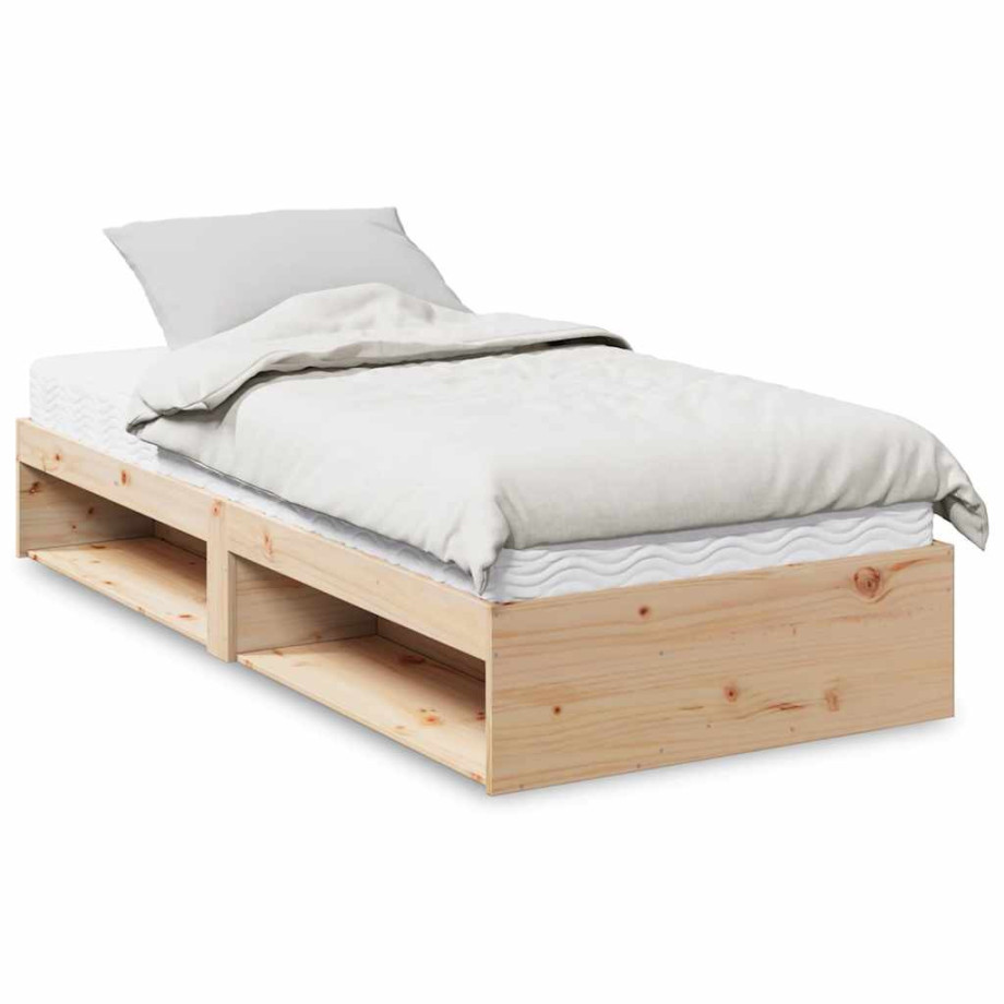 vidaXL Slaapbank met matras 90x190 cm massief grenenhout afbeelding 1