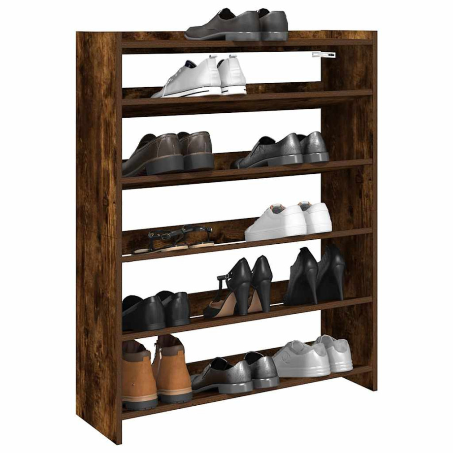 vidaXL Schoenenrek 80x25x100 cm bewerkt hout gerookt eikenkleurig vidaXL Schoenenrek 80x25x100 cm bewerkt hout gerookt eikenkleurig afbeelding 1
