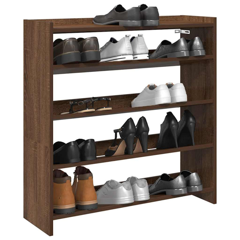 vidaXL Schoenenrek 80x25x81 cm bewerkt hout bruin eikenkleur afbeelding 1
