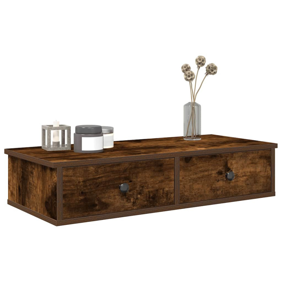 vidaXL Wandschap met lades 80x31x17 cm bewerkt hout gerookt eikenkleur vidaXL Wandschap met lades 80x31x17 cm bewerkt hout gerookt eikenkleur afbeelding 1