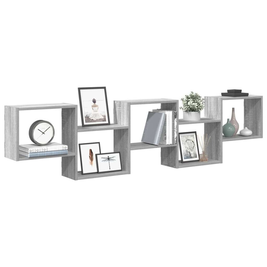 vidaXL Wandschap kubus 5 vakken bewerkt hout grijs sonoma eikenkleurig vidaXL Wandschap kubus 5 vakken bewerkt hout grijs sonoma eikenkleurig afbeelding 1
