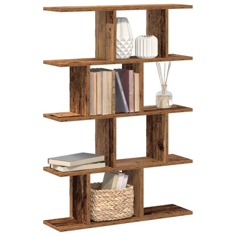 vidaXL Wandschap kubus 12 vakken bewerkt hout oud houtkleurig afbeelding 1