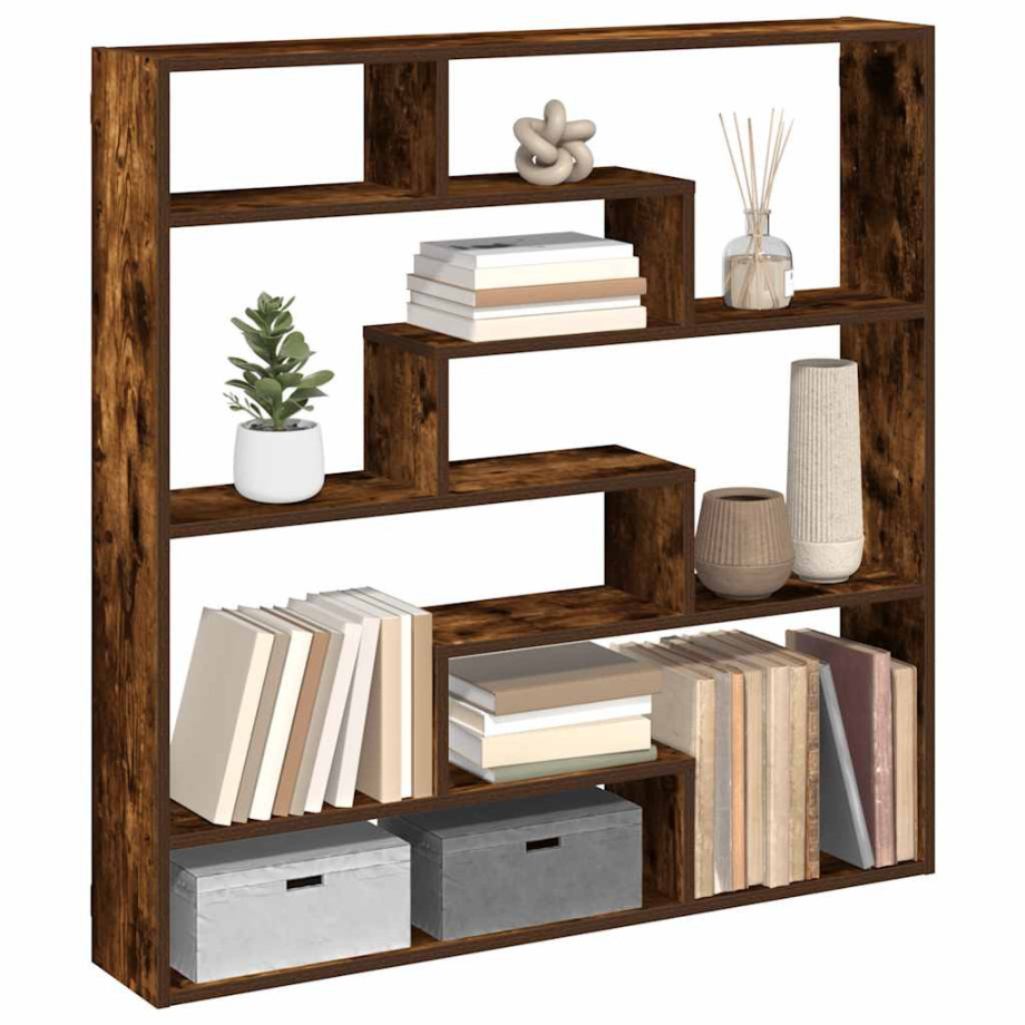 vidaXL Wandschap kubus 7 vakken bewerkt hout gerookt eikenkleurig vidaXL Wandschap kubus 7 vakken bewerkt hout gerookt eikenkleurig afbeelding 1