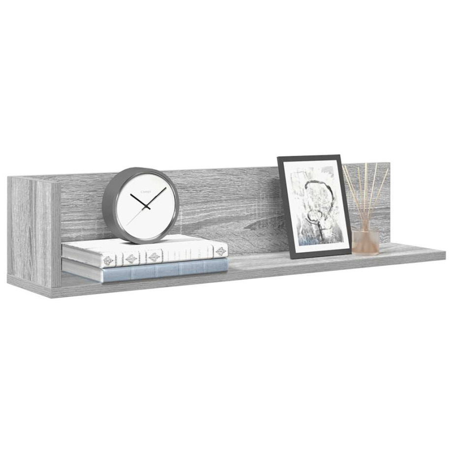 vidaXL Wandschappen 2 st 75x16,5x16,5 cm bewerkt hout grijs sonoma vidaXL Wandschappen 2 st 75x16,5x16,5 cm bewerkt hout grijs sonoma afbeelding 1
