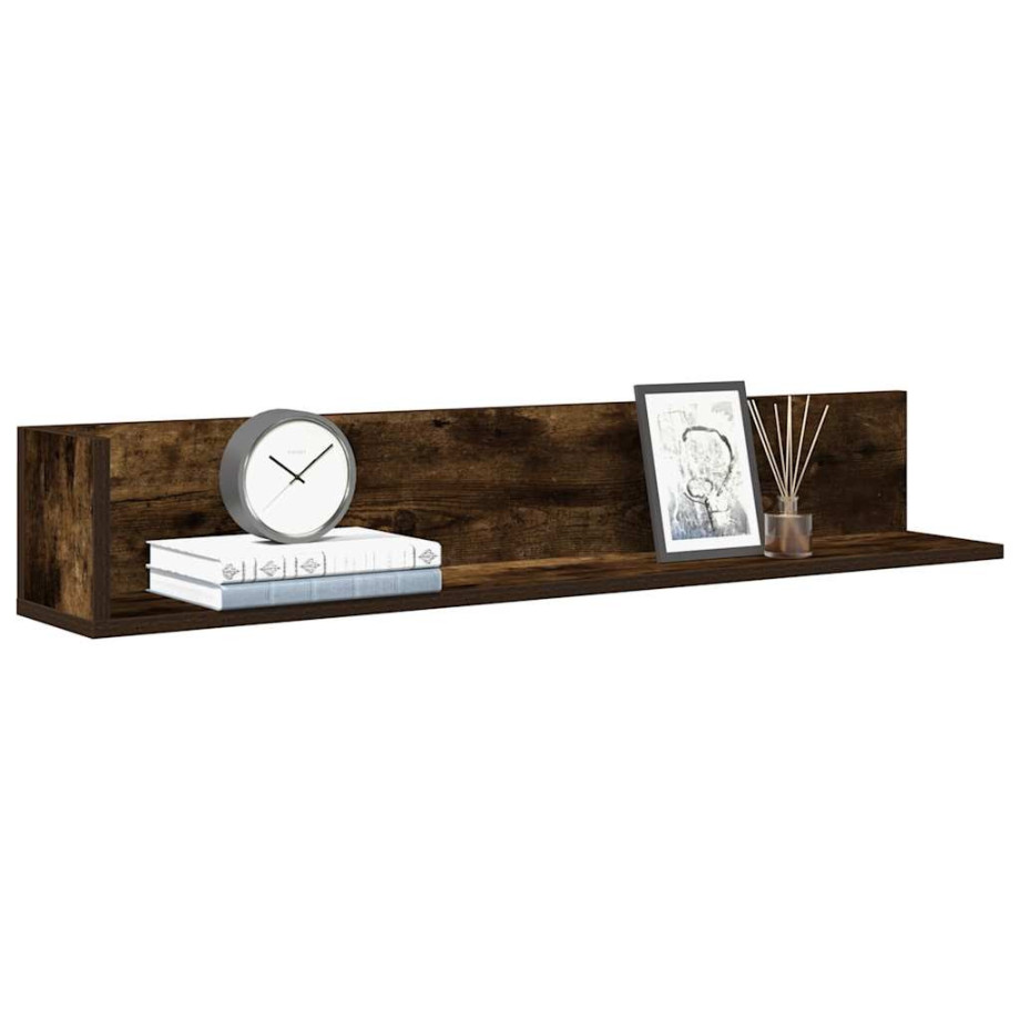 vidaXL Wandschappen 2 st 100x16,5x16,5 cm bewerkt hout gerookt eiken vidaXL Wandschappen 2 st 100x16,5x16,5 cm bewerkt hout gerookt eiken afbeelding 1