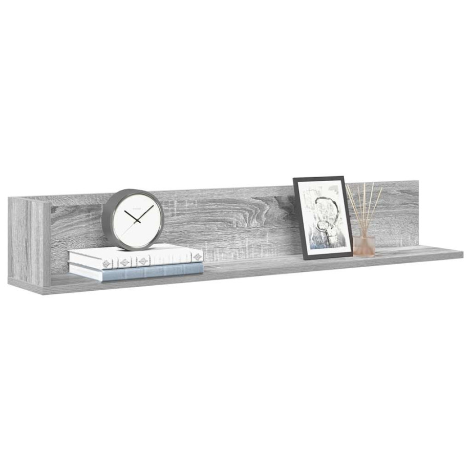 vidaXL Wandschappen 2 st 100x16,5x16,5 cm bewerkt hout grijs sonoma vidaXL Wandschappen 2 st 100x16,5x16,5 cm bewerkt hout grijs sonoma afbeelding 1