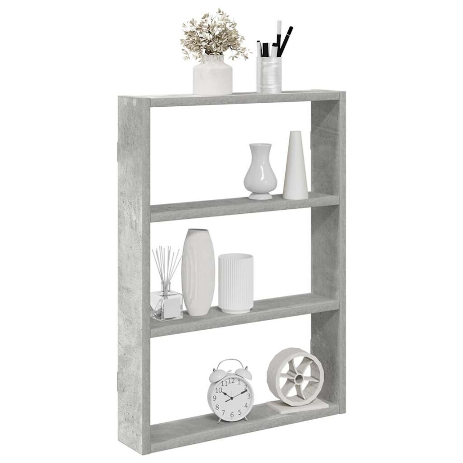 vidaXL Wandschap 43x9x60 cm bewerkt hout betongrijs afbeelding 1