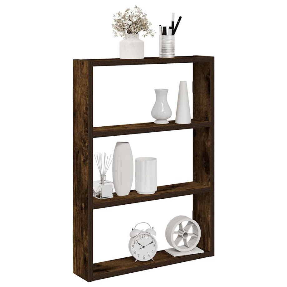 vidaXL Wandschap 43x9x60 cm bewerkt hout gerookt eikenkleurig vidaXL Wandschap 43x9x60 cm bewerkt hout gerookt eikenkleurig afbeelding 1