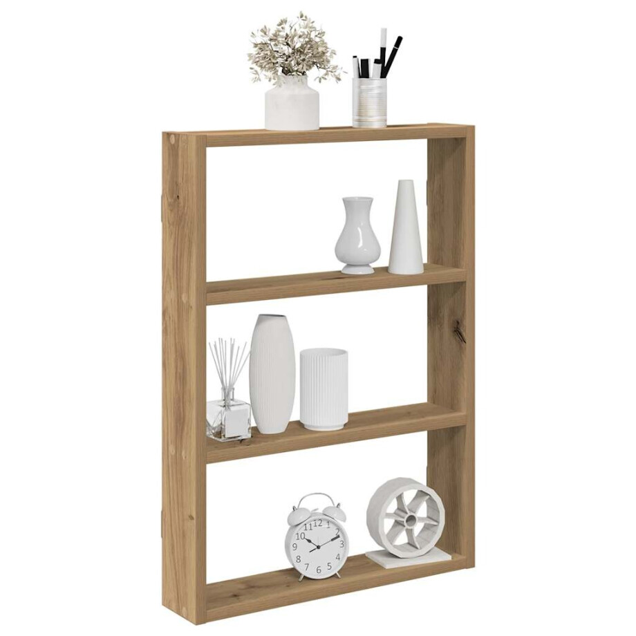 vidaXL Wandschap 43x9x60 cm bewerkt hout artisanaal eikenkleurig afbeelding 1
