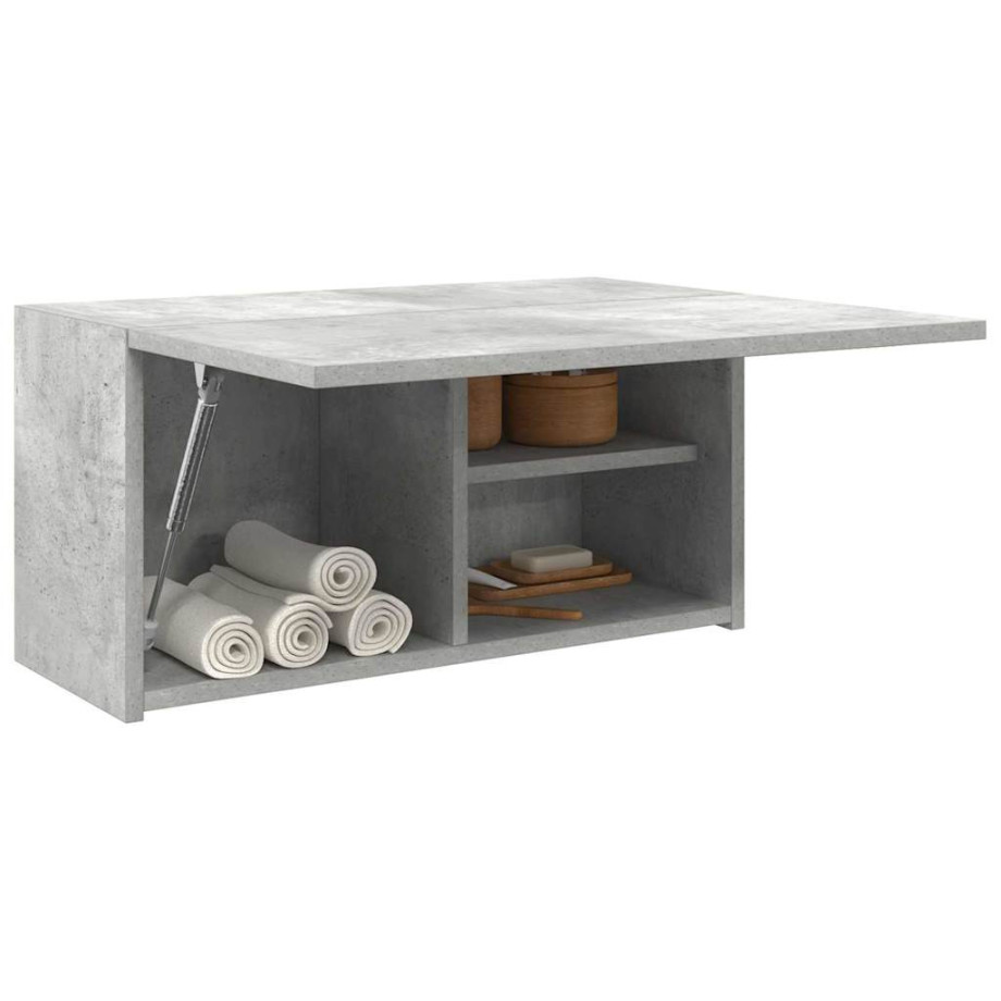 vidaXL Badkamerwandkast 60x25x30 cm bewerkt hout betongrijs vidaXL Badkamerwandkast 60x25x30 cm bewerkt hout betongrijs afbeelding 1