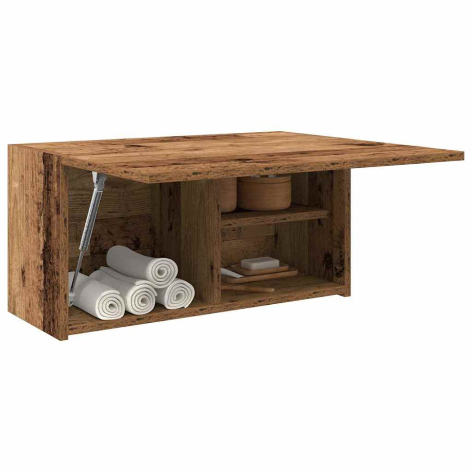 vidaXL Badkamerwandkast 60x25x30 cm bewerkt hout oud houtkleurig afbeelding 1
