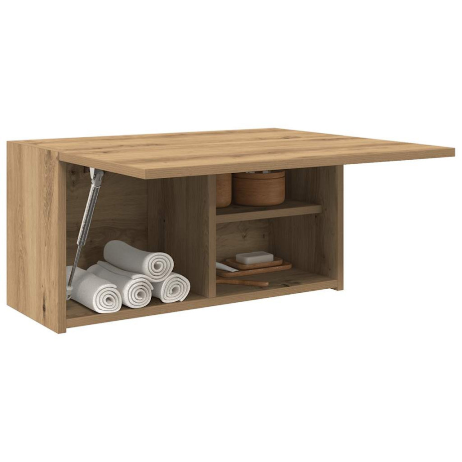 vidaXL Badkamerwandkast 60x25x30 cm bewerkt hout artisanaal eikenkleur afbeelding 1