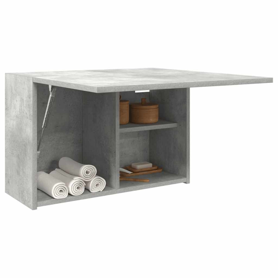 vidaXL Badkamerwandkast 60x25x40 cm bewerkt hout betongrijs vidaXL Badkamerwandkast 60x25x40 cm bewerkt hout betongrijs afbeelding 1