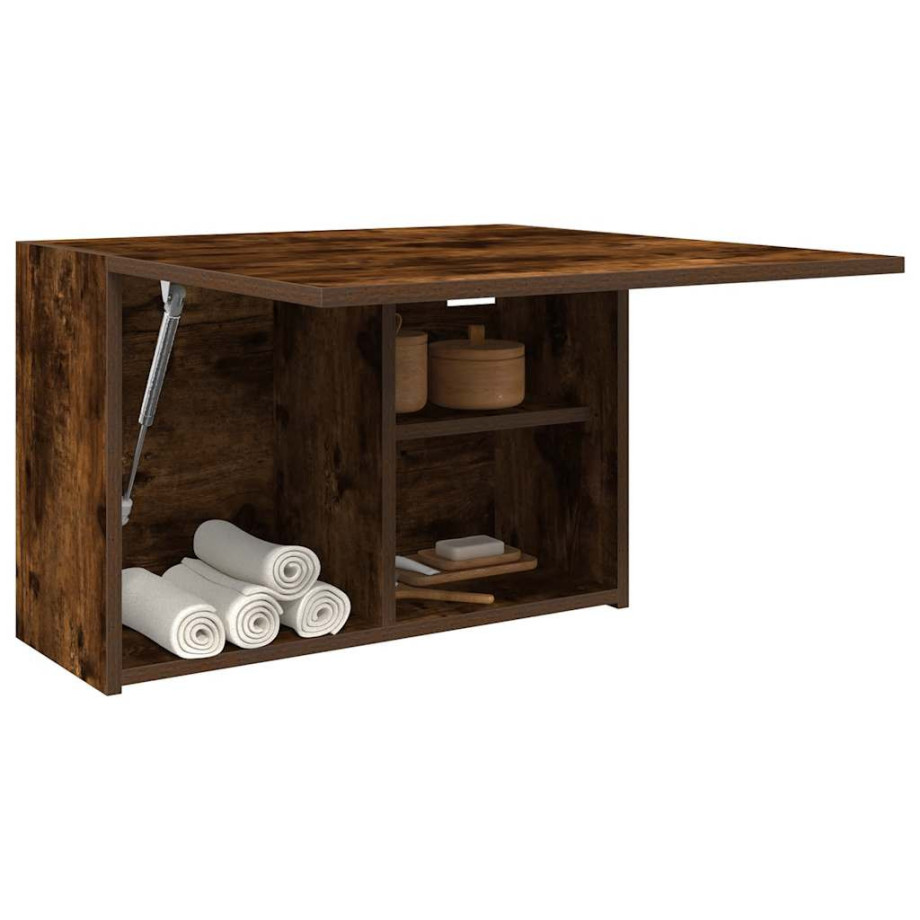 vidaXL Badkamerwandkast 60x25x40 cm bewerkt hout gerookt eikenkleurig vidaXL Badkamerwandkast 60x25x40 cm bewerkt hout gerookt eikenkleurig afbeelding 1
