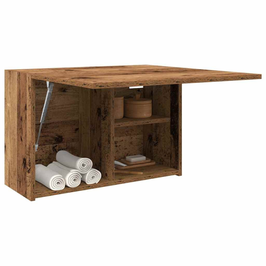 vidaXL Badkamerwandkast 60x25x40 cm bewerkt hout oud houtkleurig afbeelding 1