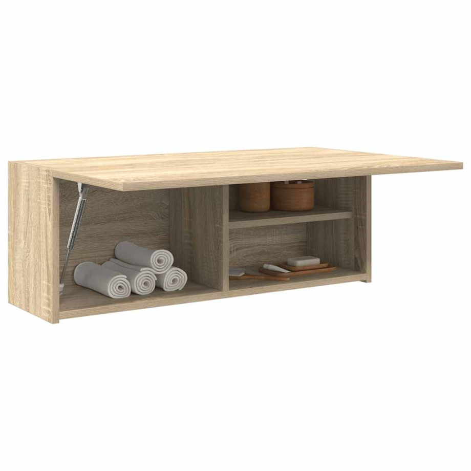 vidaXL Badkamerwandkast 80x25x30 cm bewerkt hout sonoma eikenkleurig afbeelding 1