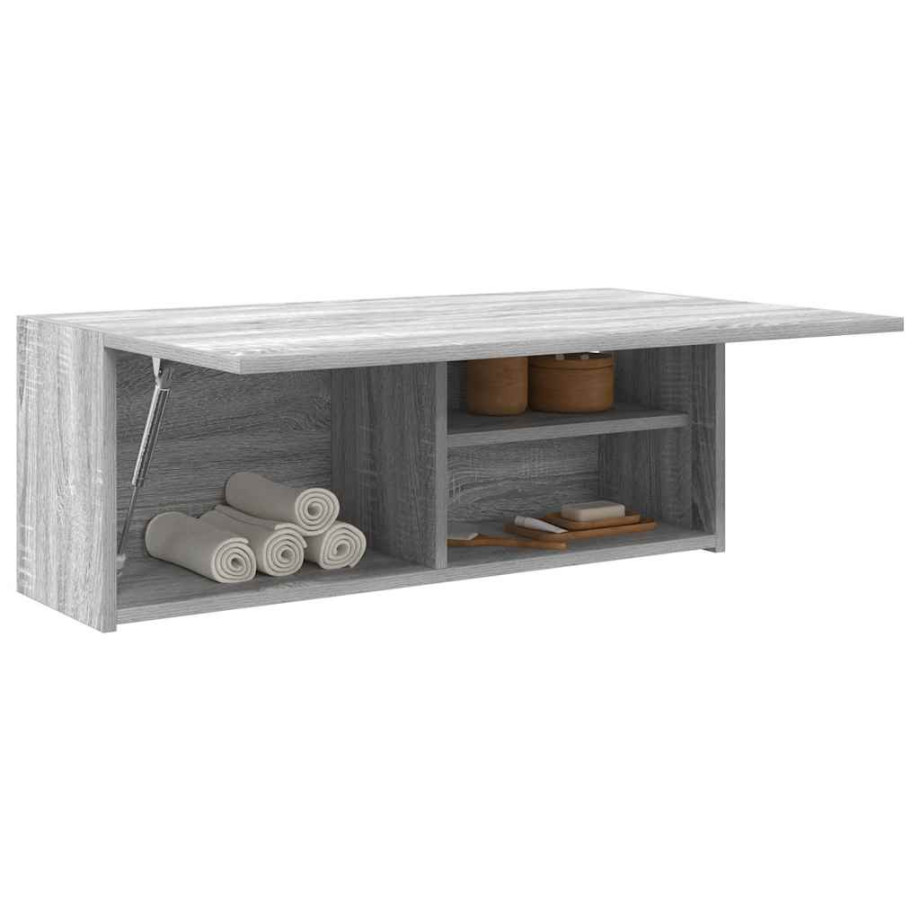 vidaXL Badkamerwandkast 80x25x30 cm bewerkt hout grijs sonoma eiken afbeelding 1