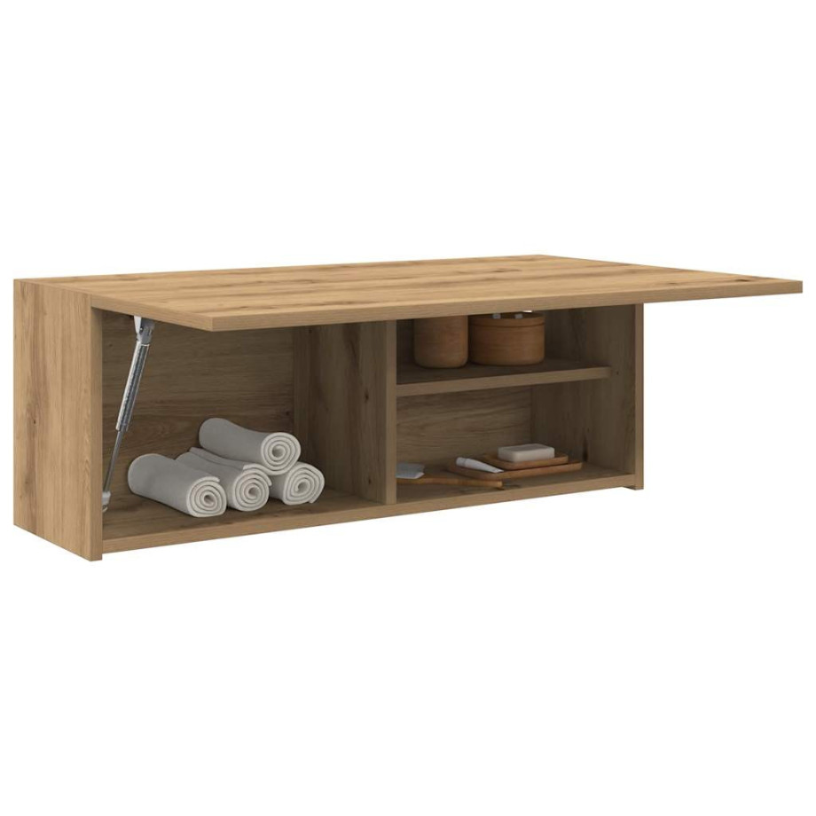 vidaXL Badkamerwandkast 80x25x30 cm bewerkt hout artisanaal eikenkleur afbeelding 1