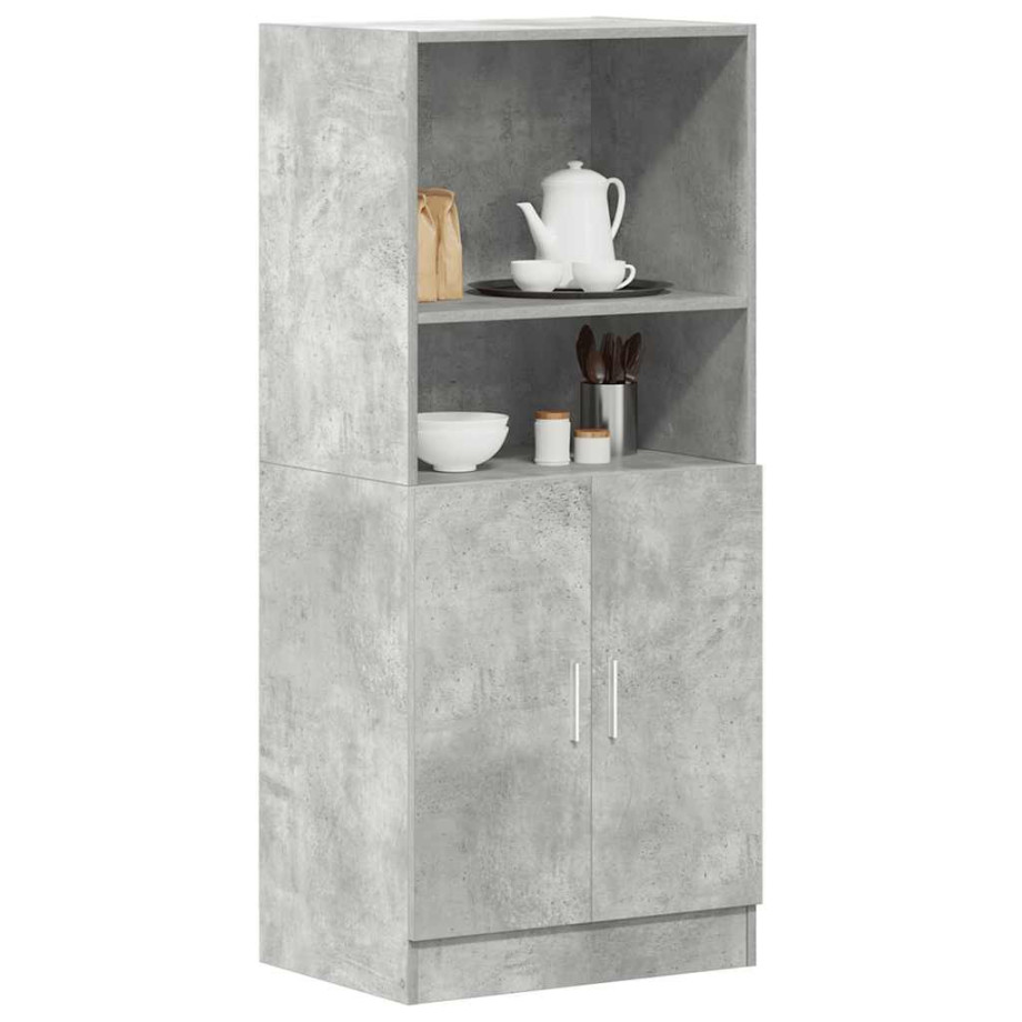 vidaXL Keukenkast 57x41,5x131,5 cm bewerkt hout betongrijs vidaXL Keukenkast 57x41,5x131,5 cm bewerkt hout betongrijs afbeelding 1