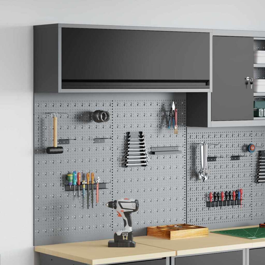 vidaXL Gereedschapskast set met plank 3 pcs Zwart Gepoedercoat staal afbeelding 1