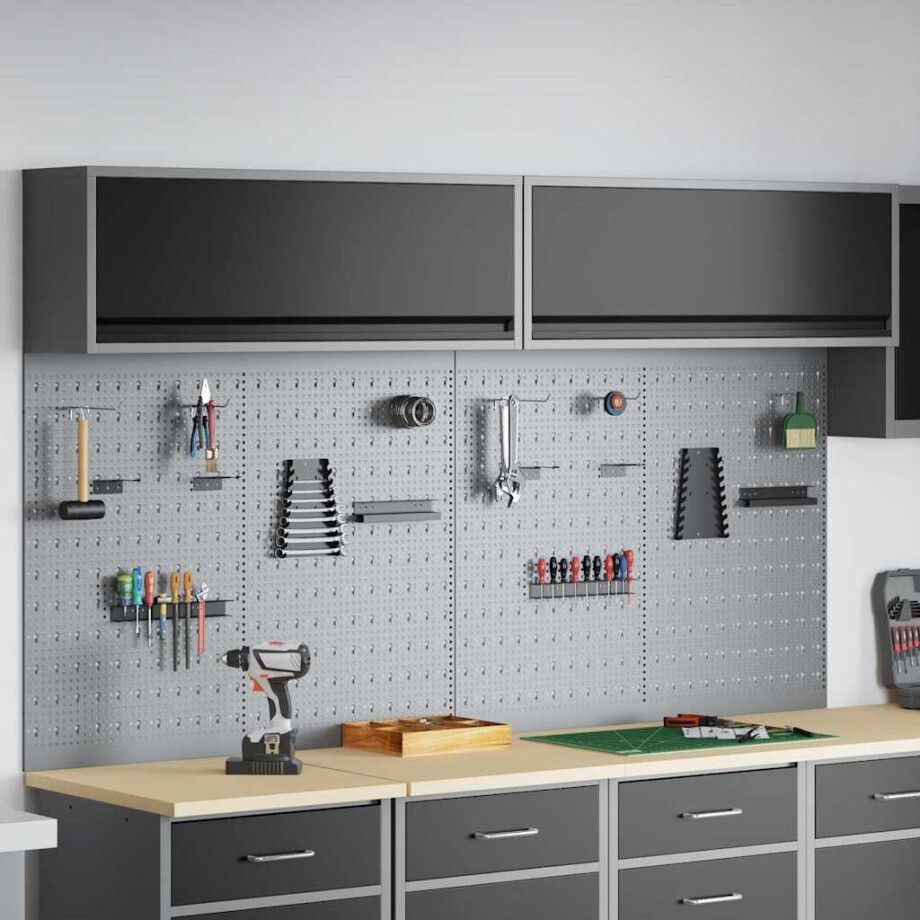 vidaXL Gereedschapskast set met plank 6 pcs Zwart Gepoedercoat staal afbeelding 1