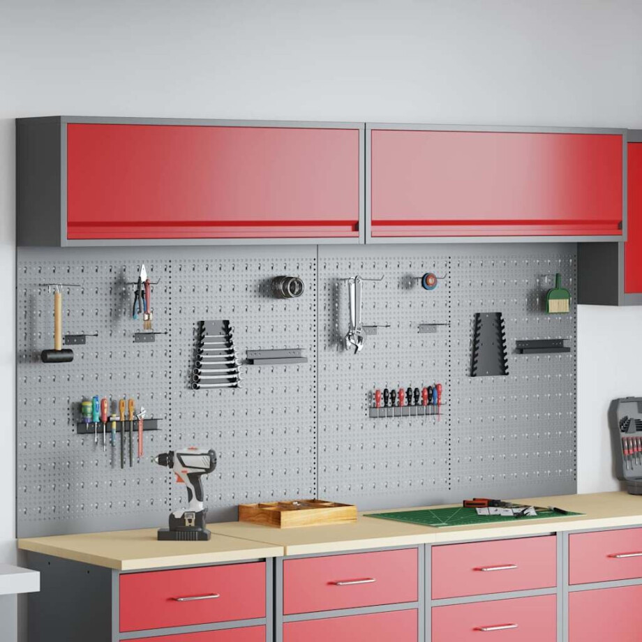 vidaXL Gereedschapskast set met plank 6 pcs Rood Gepoedercoat staal afbeelding 1