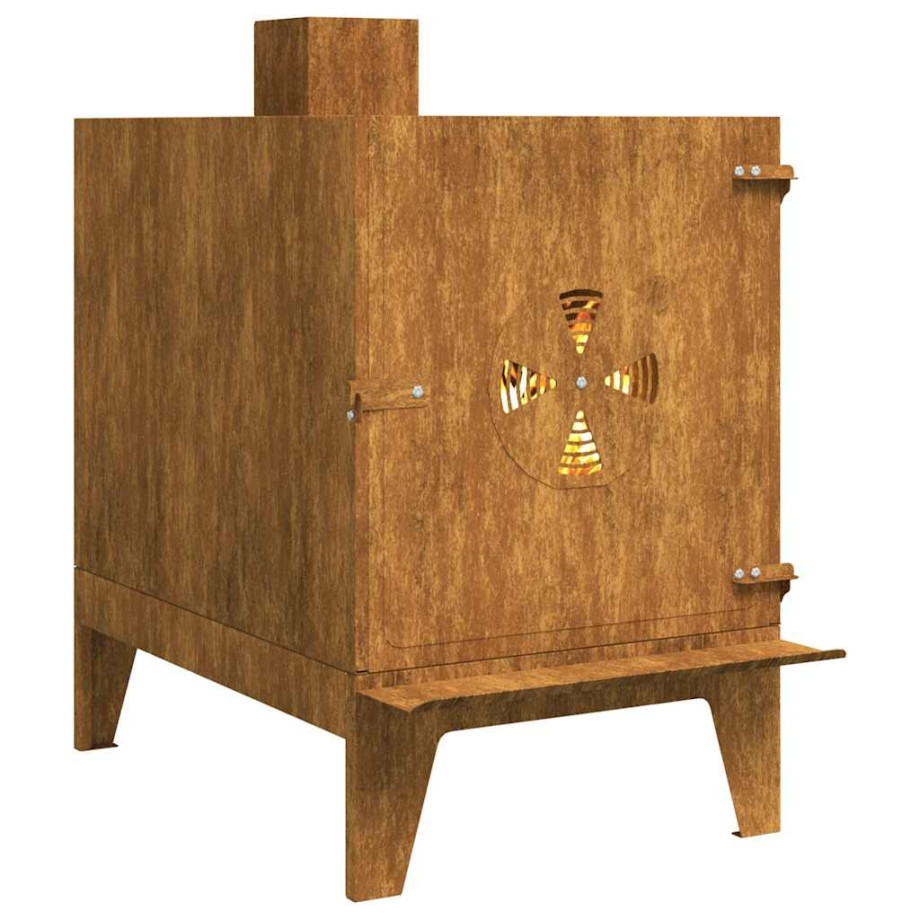 vidaXL Campingkachel 35x50x60 cm cortenstaal vidaXL Campingkachel 35x50x60 cm cortenstaal afbeelding 1