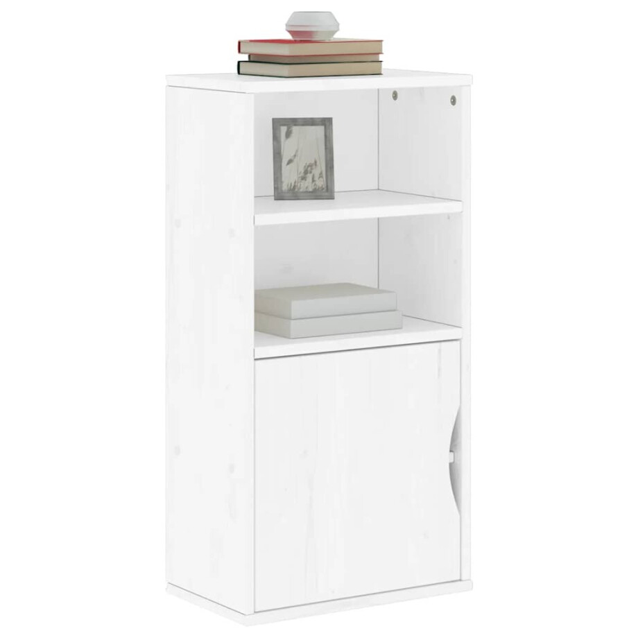 vidaXL Bijzetkast ODDA 40x24x79 cm massief grenenhout wit afbeelding 1