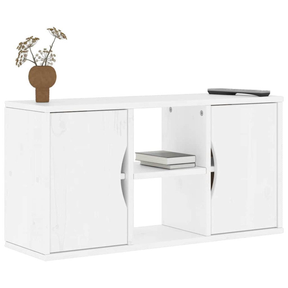 vidaXL Tv-meubel ODDA 79x24x40 cm massief grenenhout wit vidaXL Tv-meubel ODDA 79x24x40 cm massief grenenhout wit afbeelding 1