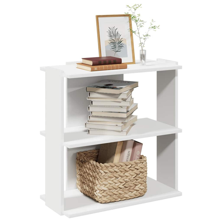 vidaXL Boekenkast 3-laags 60x30x60 cm bewerkt hout wit afbeelding 1