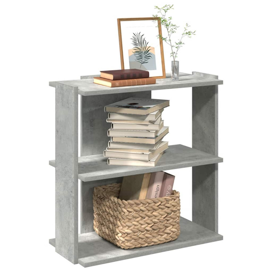 vidaXL Boekenkast 3-laags 60x30x60 cm bewerkt hout betongrijs vidaXL Boekenkast 3-laags 60x30x60 cm bewerkt hout betongrijs afbeelding 1