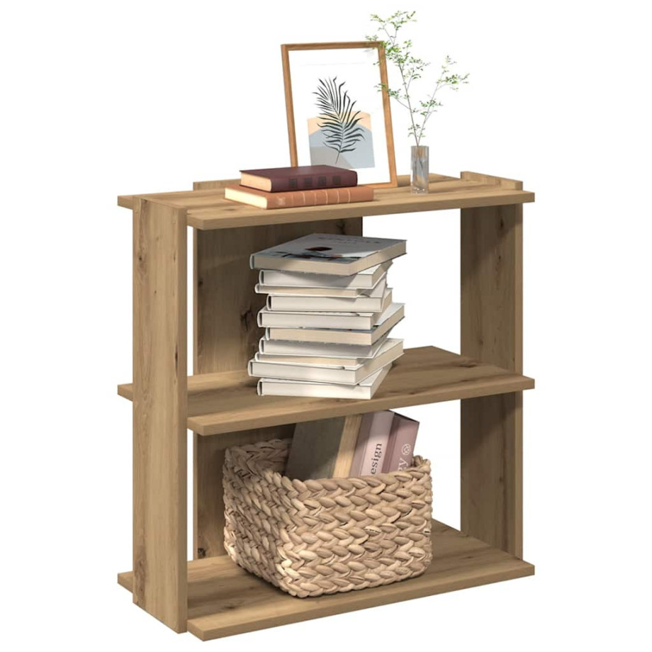 vidaXL Boekenkast 3-laags 60x30x60 cm bewerkt hout artisanaal eiken afbeelding 1