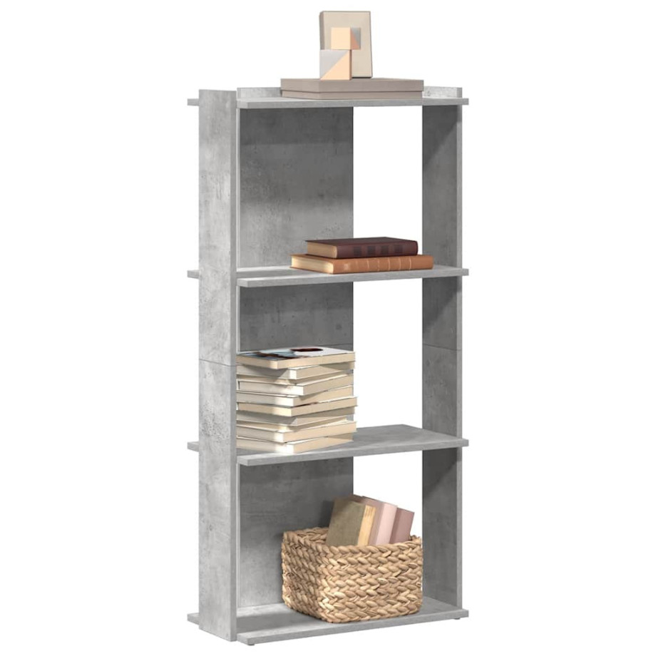vidaXL Boekenkast 3-laags 60x30x120 cm bewerkt hout betongrijs vidaXL Boekenkast 3-laags 60x30x120 cm bewerkt hout betongrijs afbeelding 1