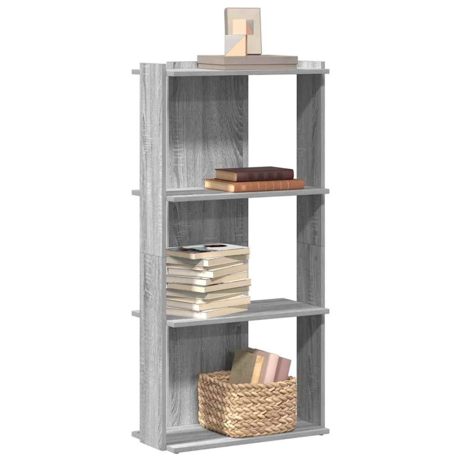 vidaXL Boekenkast 3-laags 60x30x120 cm bewerkt hout grijs sonoma eiken afbeelding 1
