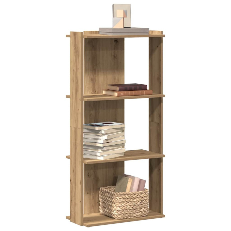 vidaXL Boekenkast 3-laags 60x30x120 cm bewerkt hout artisanaal eiken afbeelding 1