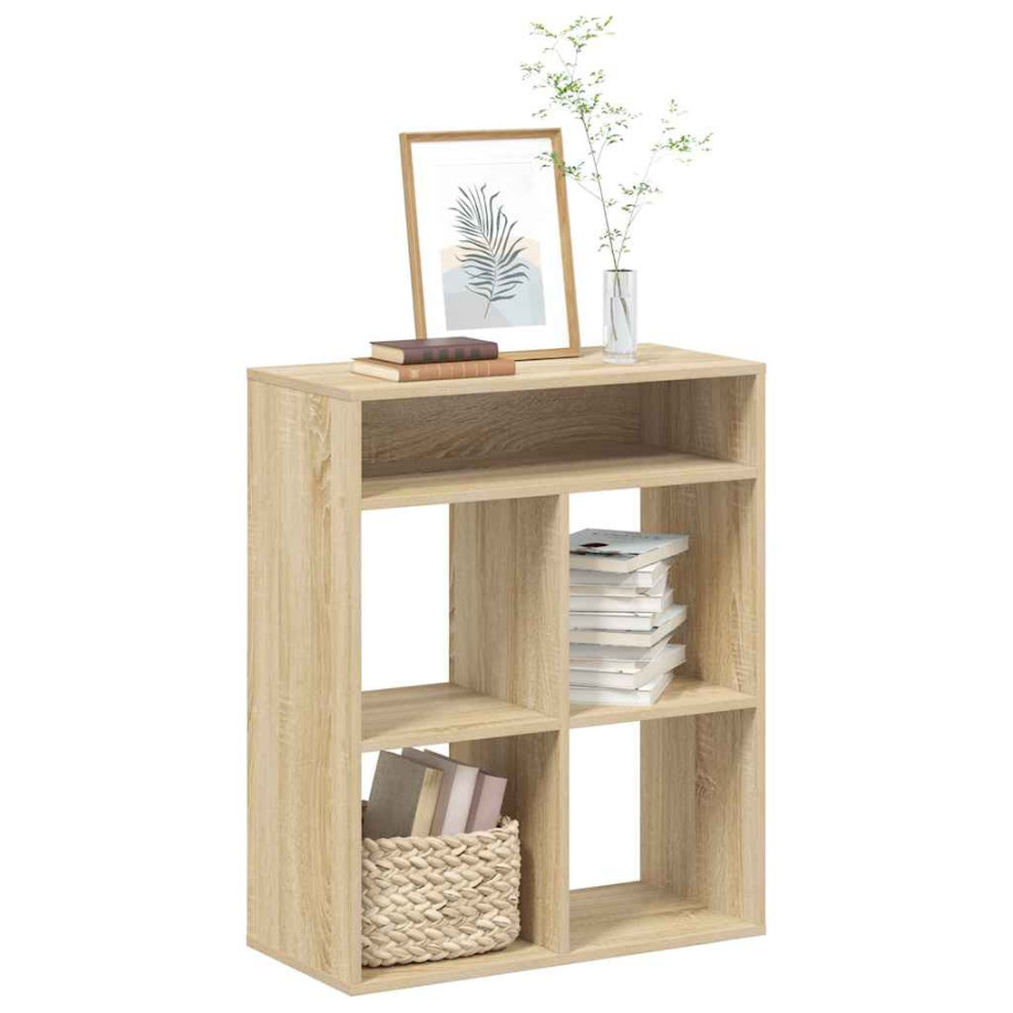 vidaXL Boekenkast 66x31x80 cm bewerkt hout sonoma eikenkleurig afbeelding 1
