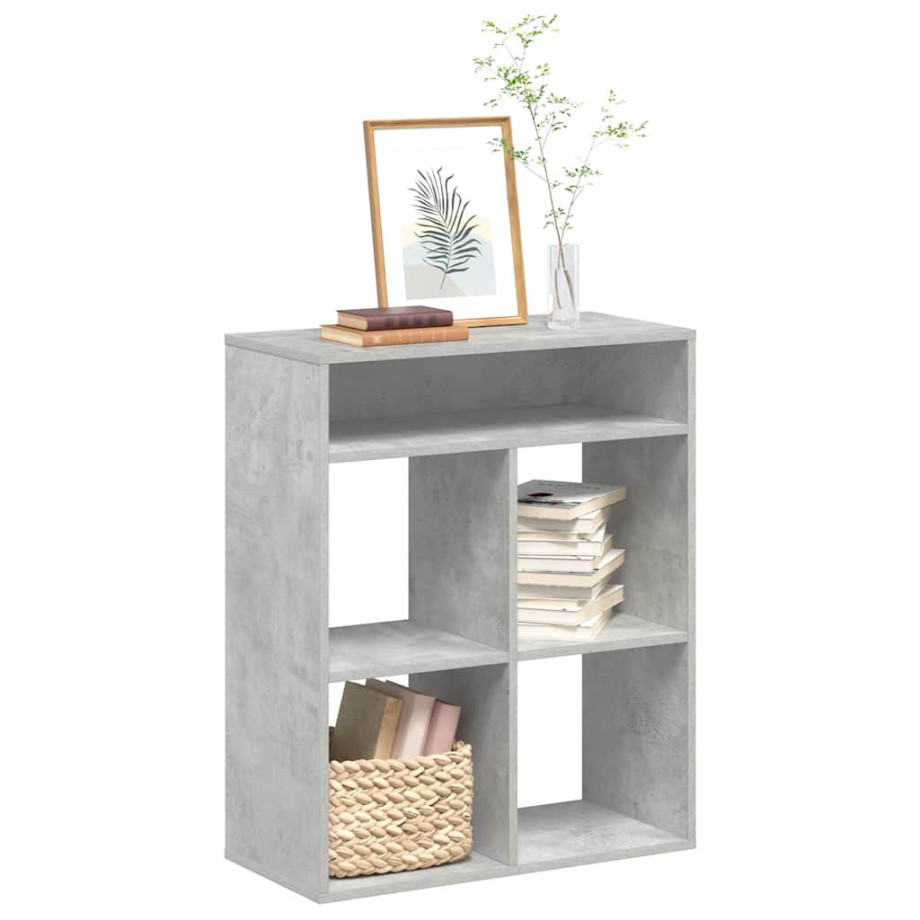 vidaXL Boekenkast 66x31x80 cm bewerkt hout betongrijs vidaXL Boekenkast 66x31x80 cm bewerkt hout betongrijs afbeelding 1